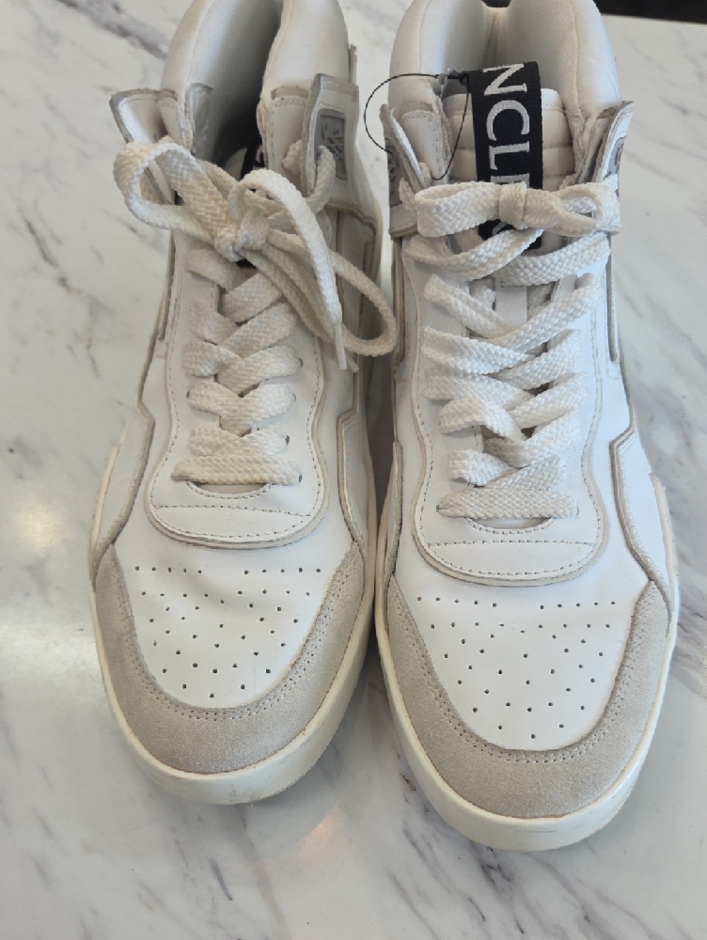 Moncler White High-Top Athletic Sneakers - Picture 8 of 15
